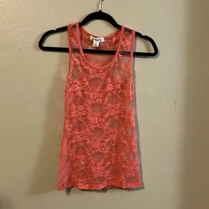 Bozzolo Sheer Pink Lace Tank Top S